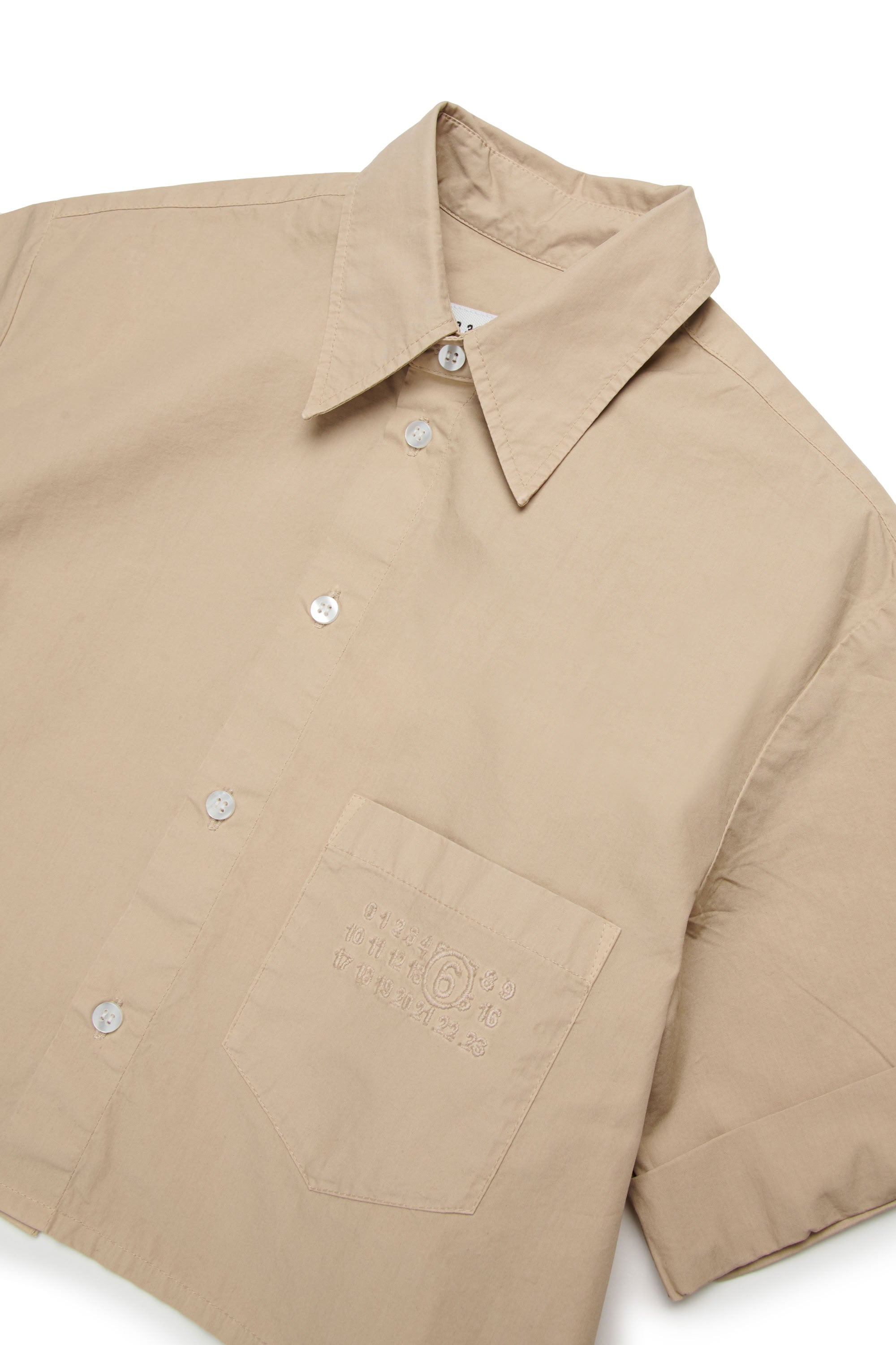 Short-sleeved button-down shirt - Dusty Taupe