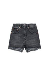 Short à poches en denim - Black Denim