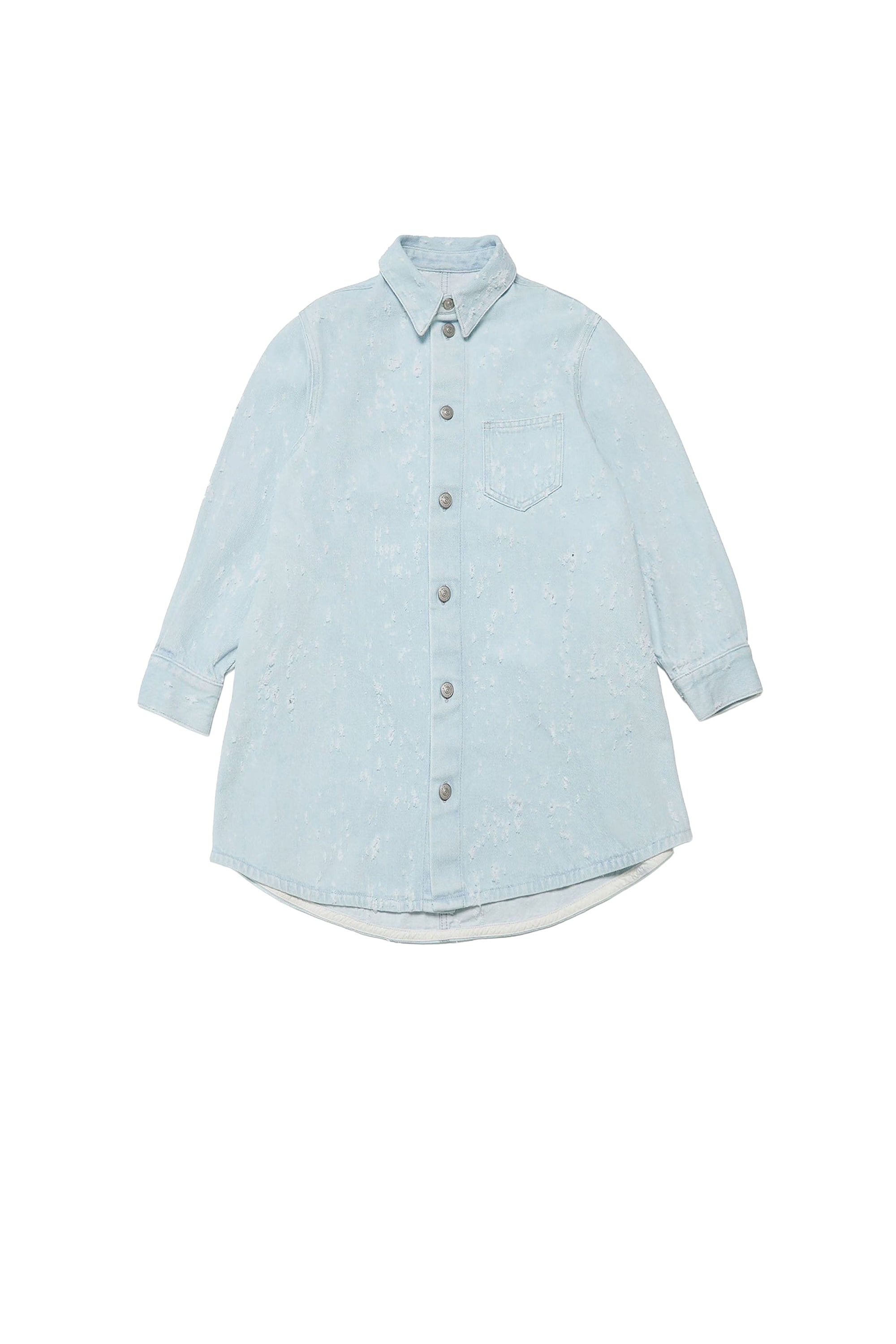 Robe chemise à boutons en denim - Blue Denim