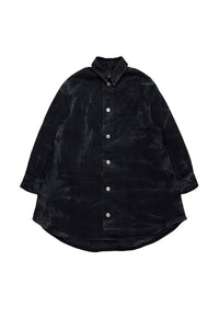 Button-front shirt dress - Black Denim