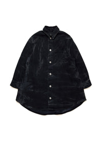 Button-front shirt dress - Black Denim