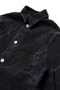 Button-front shirt dress - Black Denim