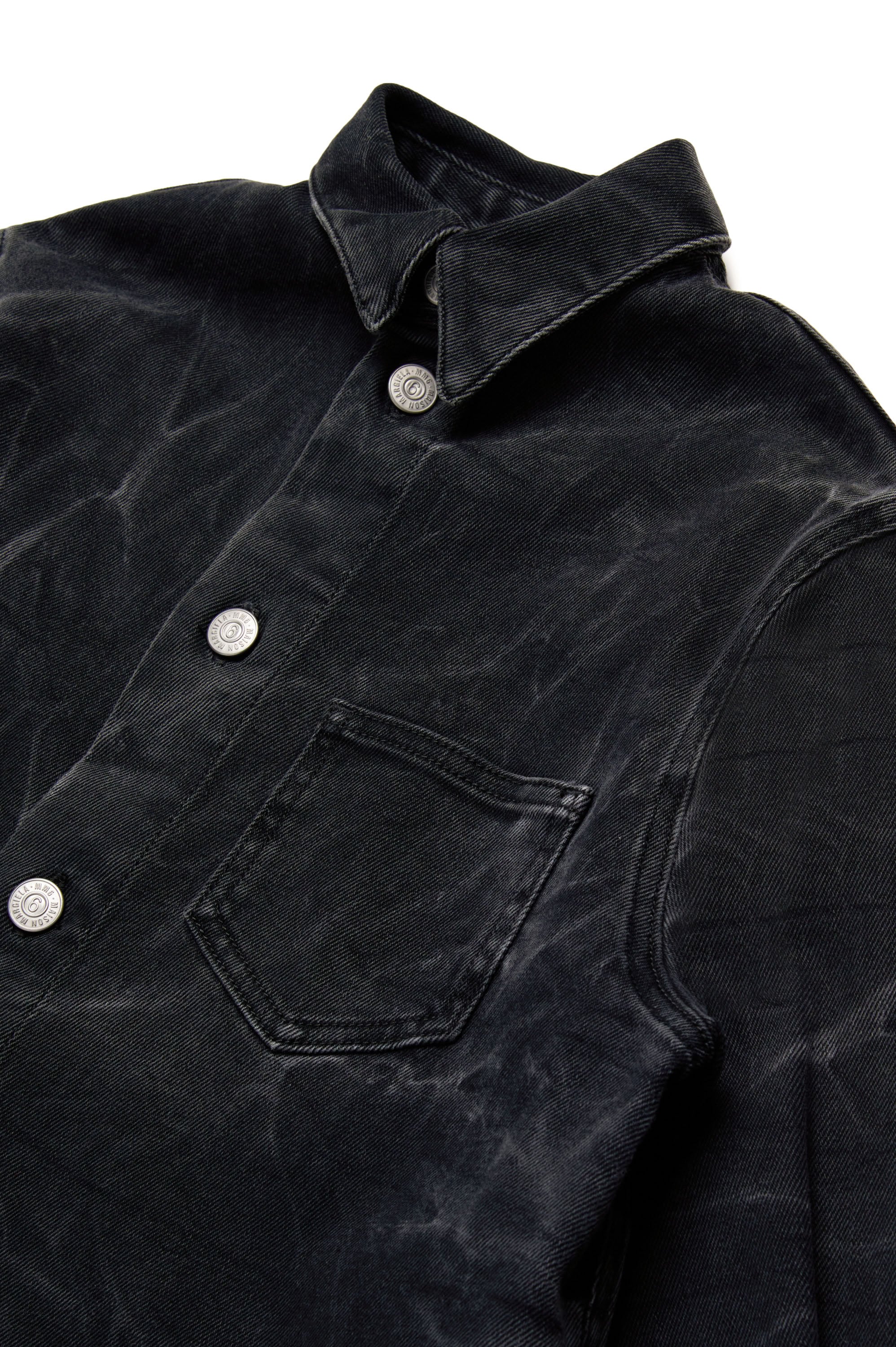 Button-front shirt dress - Black Denim