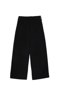 Pantalon à taille élastiquée en denim - Black