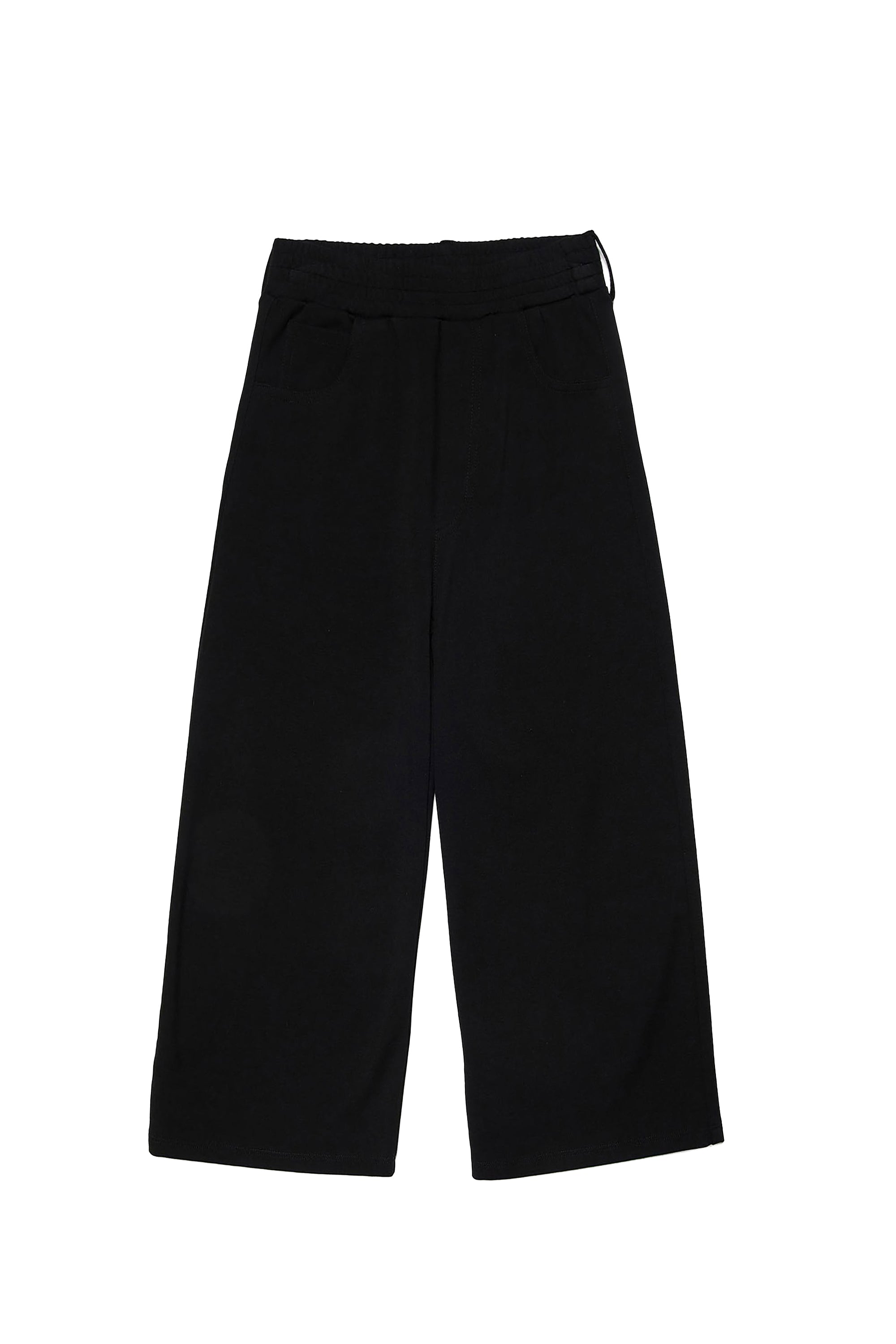 Pantalon à taille élastiquée en denim - Black
