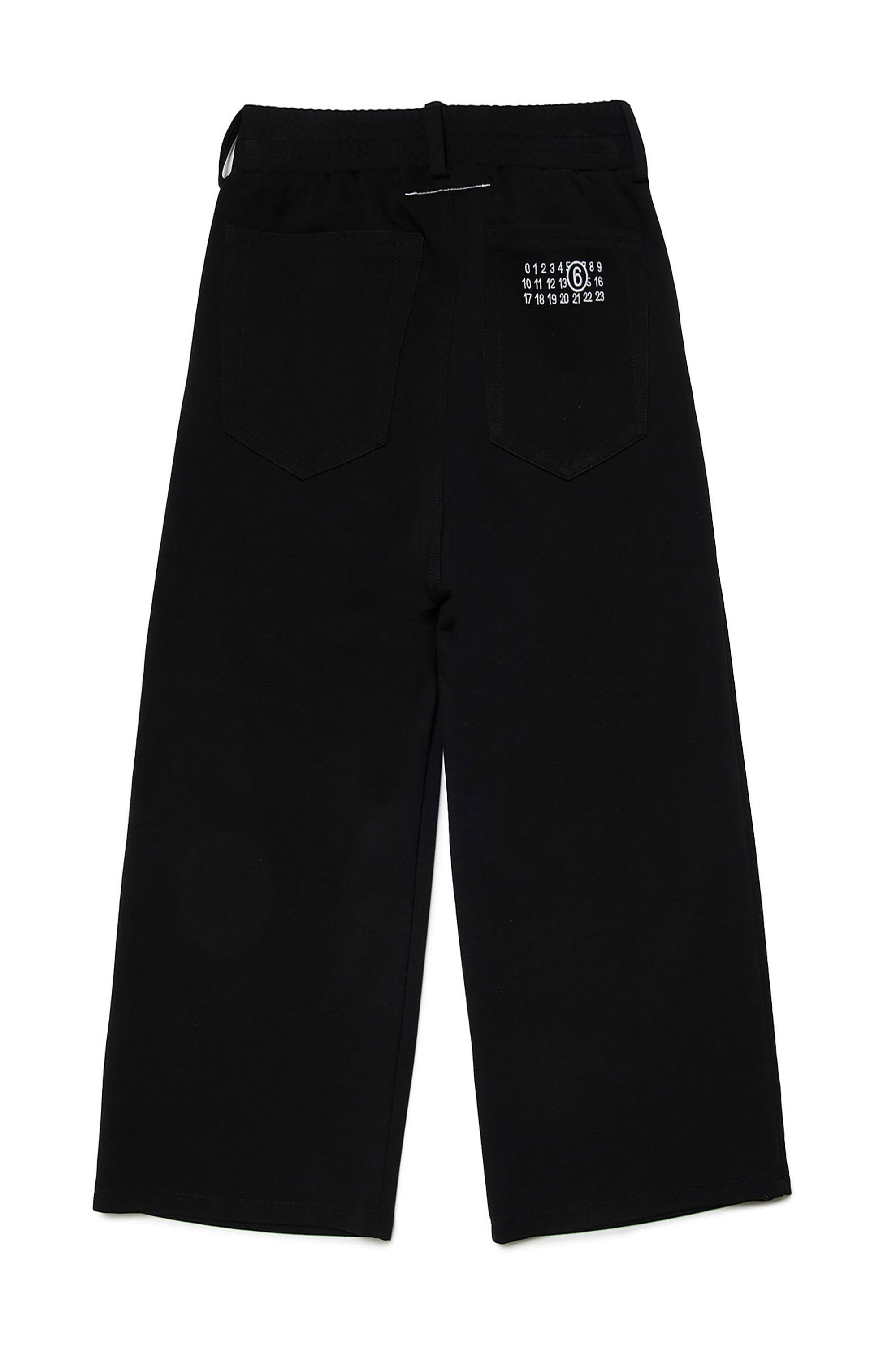Pantalon à taille élastiquée en denim - Black