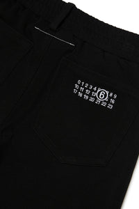 Pantalon à taille élastiquée en denim - Black