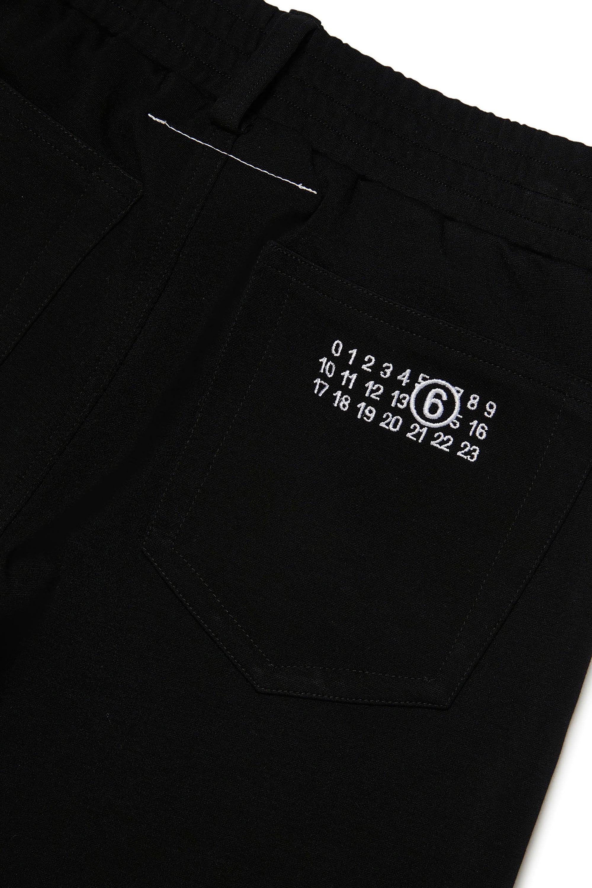 Pantalon à taille élastiquée en denim - Black