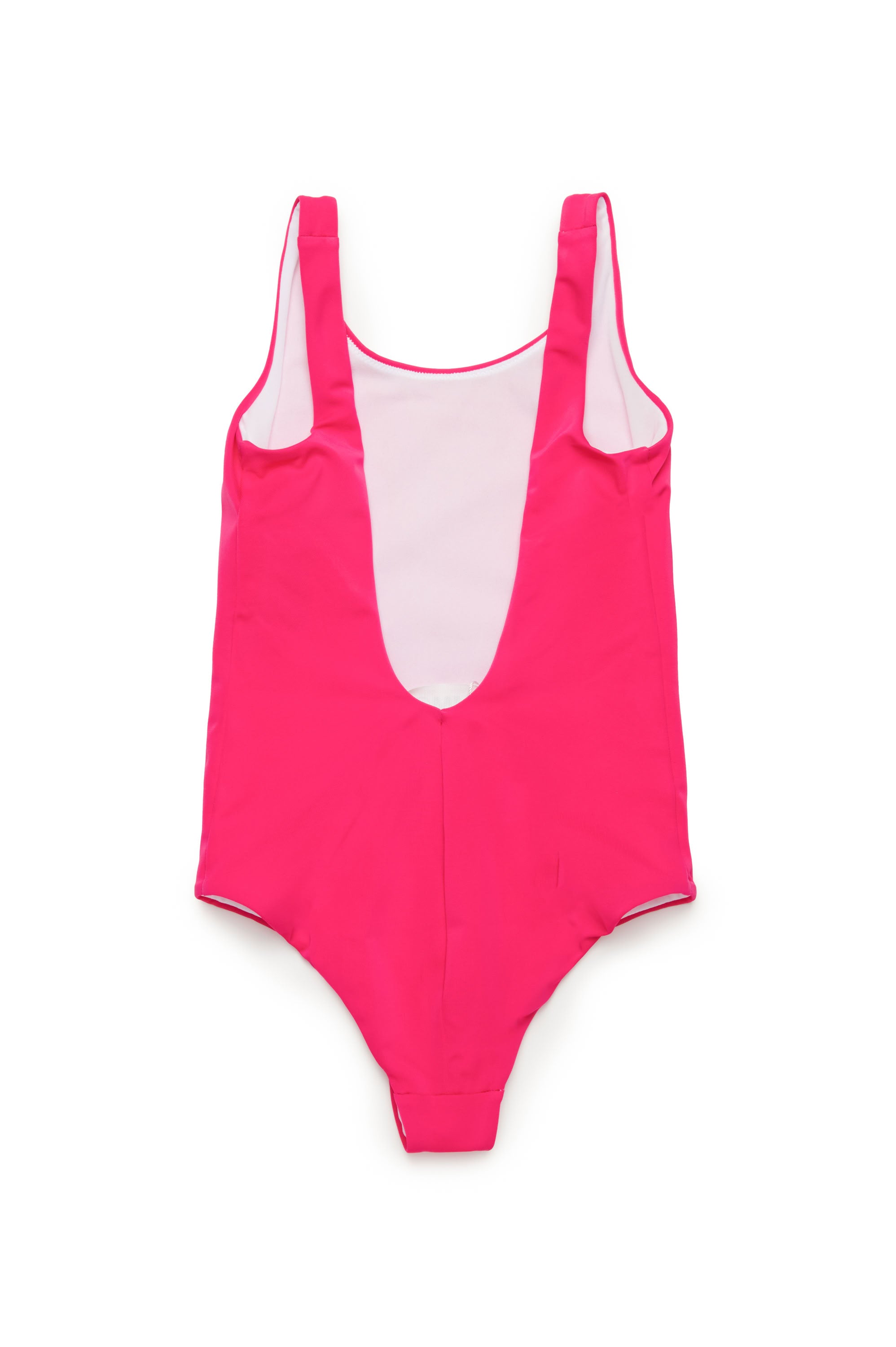 One-piece swimming costume with thin straps - Super Pink