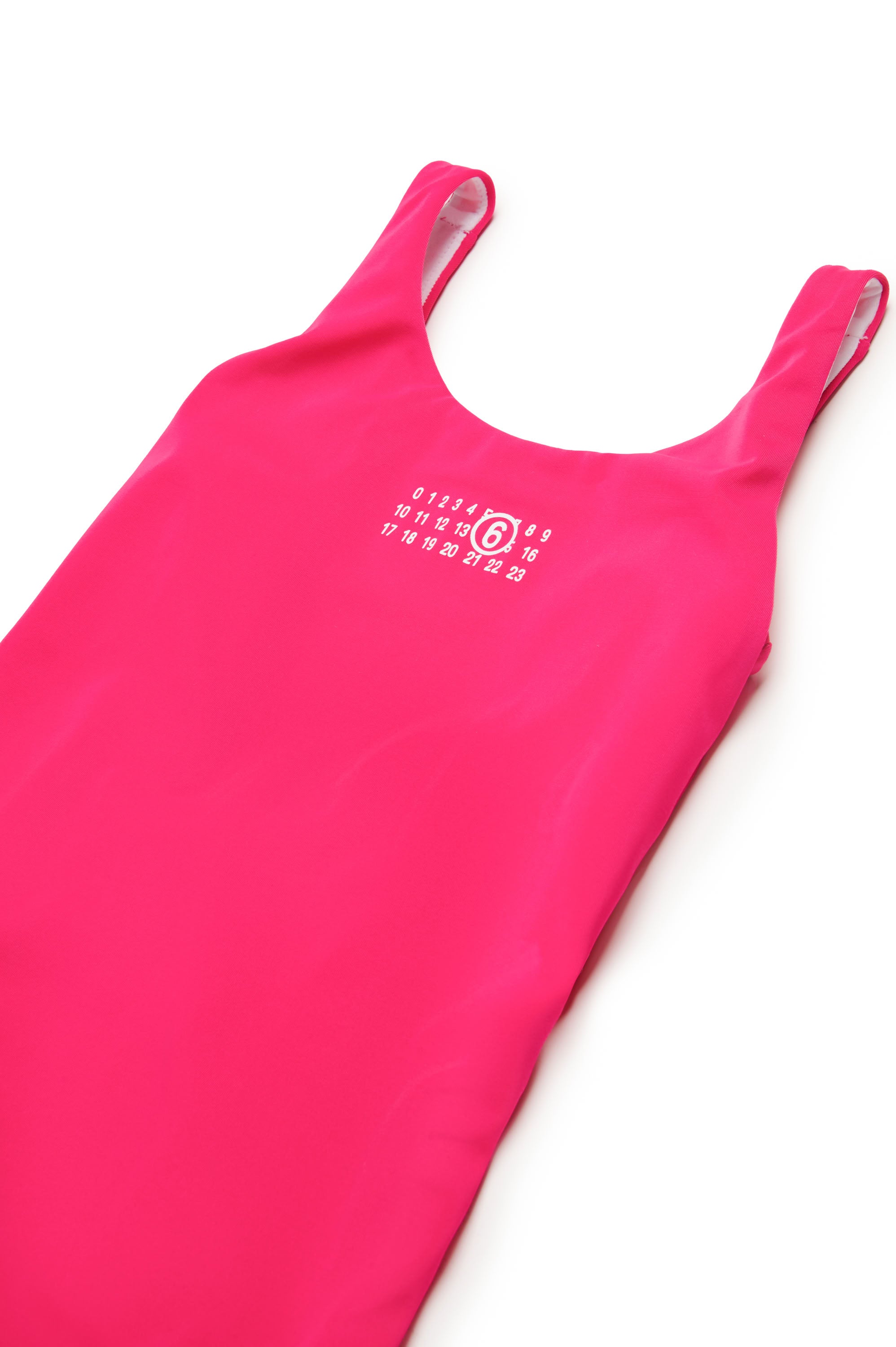 One-piece swimming costume with thin straps - Super Pink