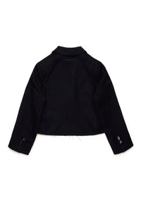Blazer à boutons en laine - Black