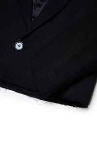 Blazer à boutons en laine - Black
