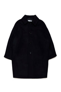 Wool button coat - Black
