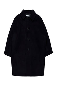 Wool button coat - Black