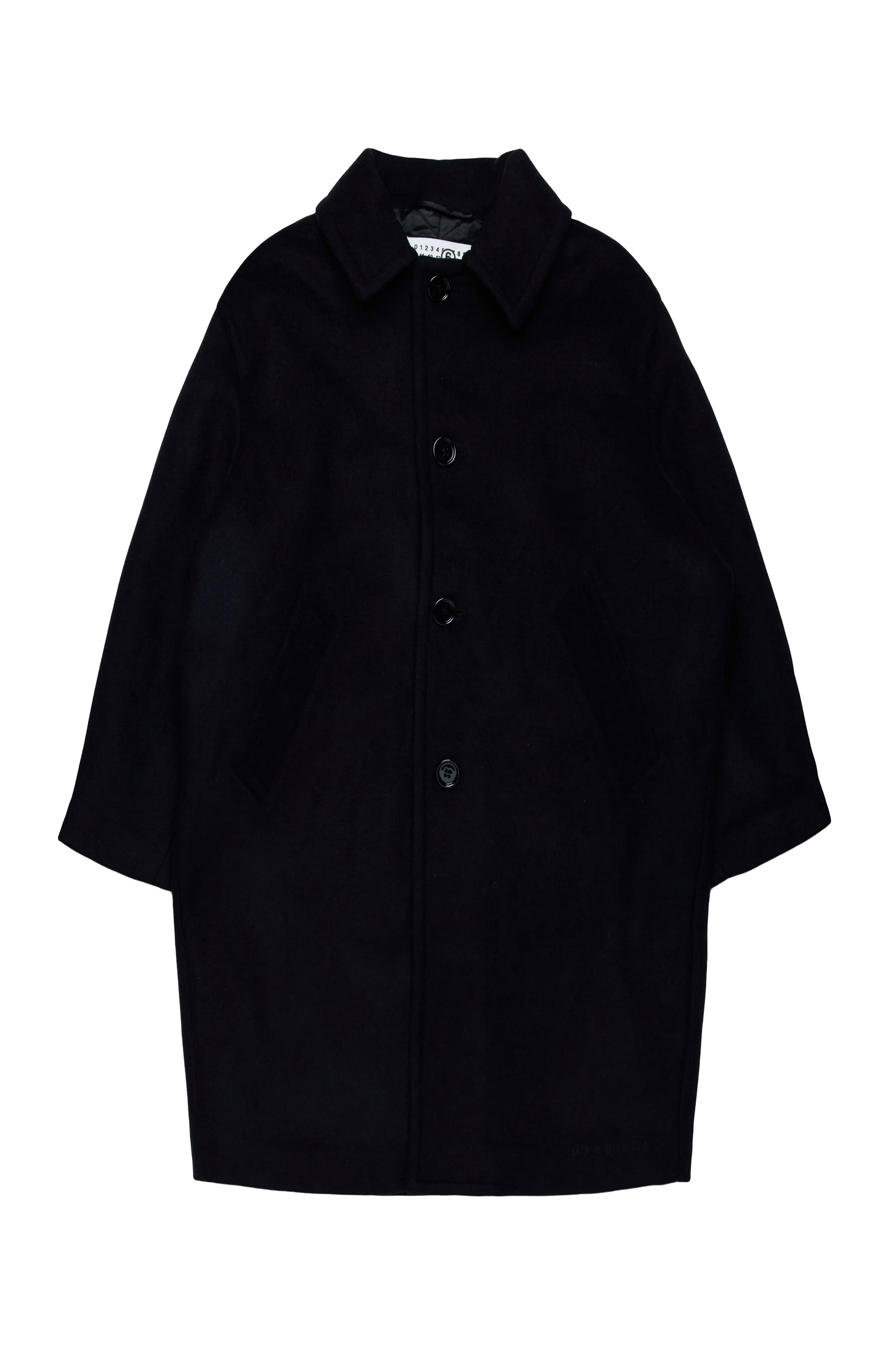 Wool button coat - Black