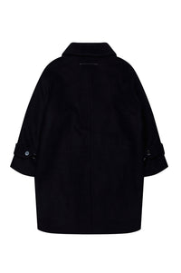 Wool button coat - Black