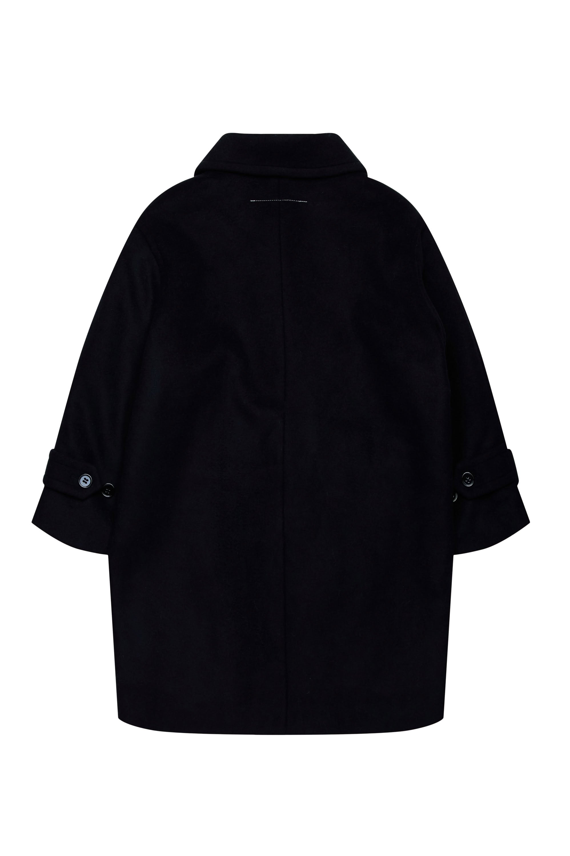 Wool button coat - Black