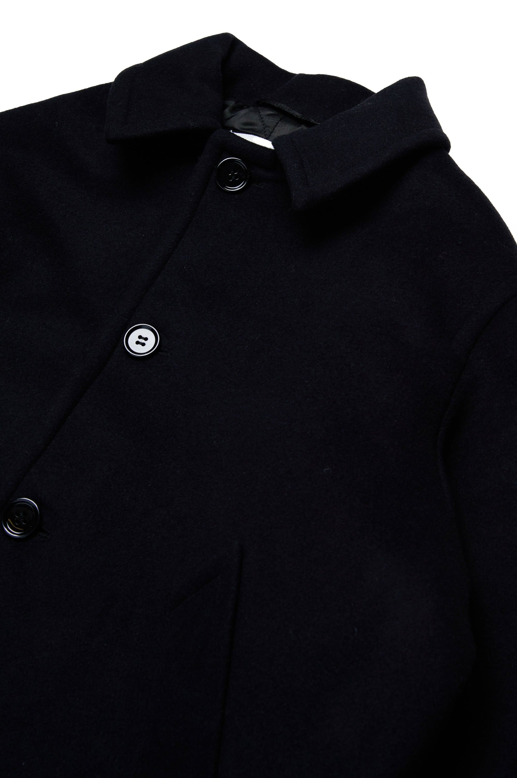 Wool button coat - Black