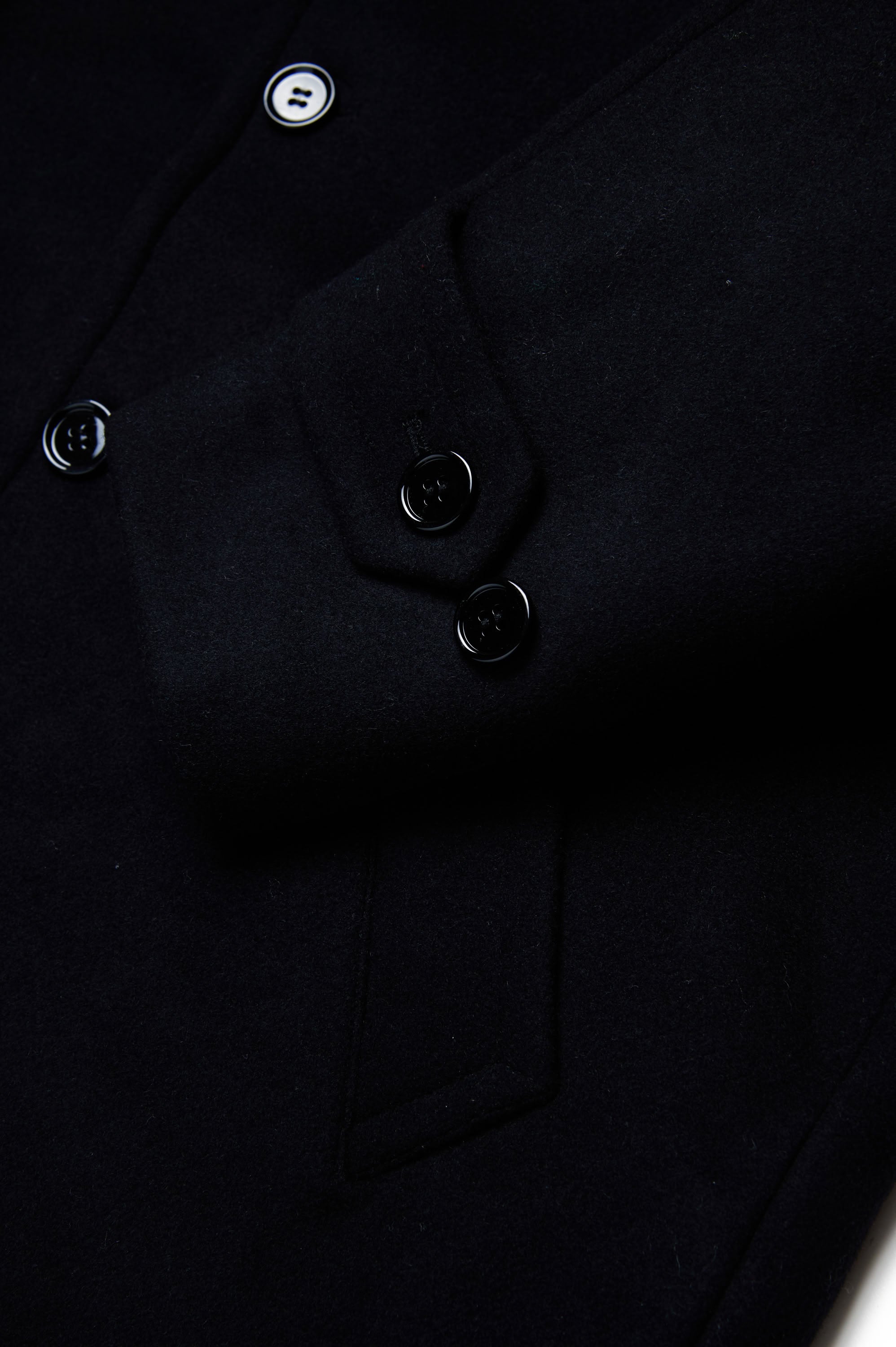 Wool button coat - Black
