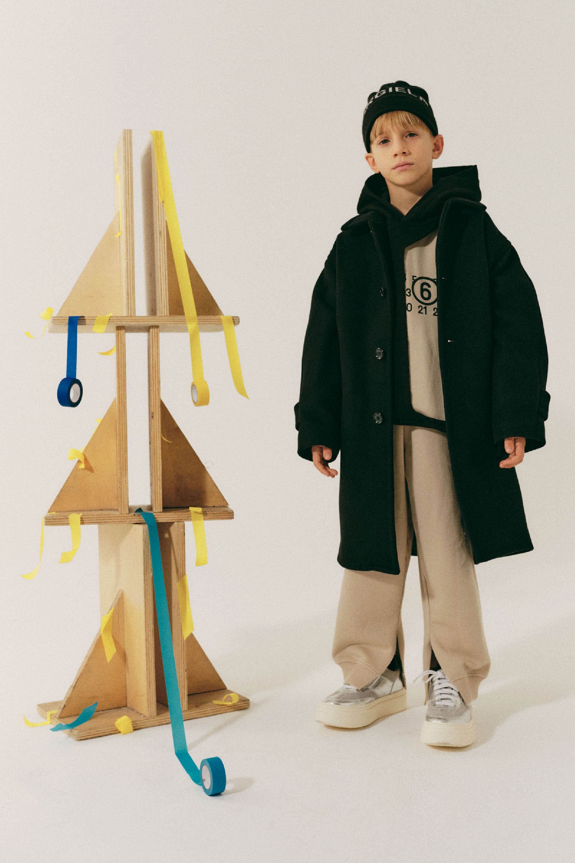 Wool button coat - Black