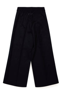 Wool flared trousers - Black