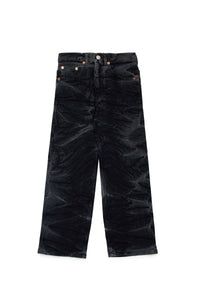Washed denim trousers - Black Denim