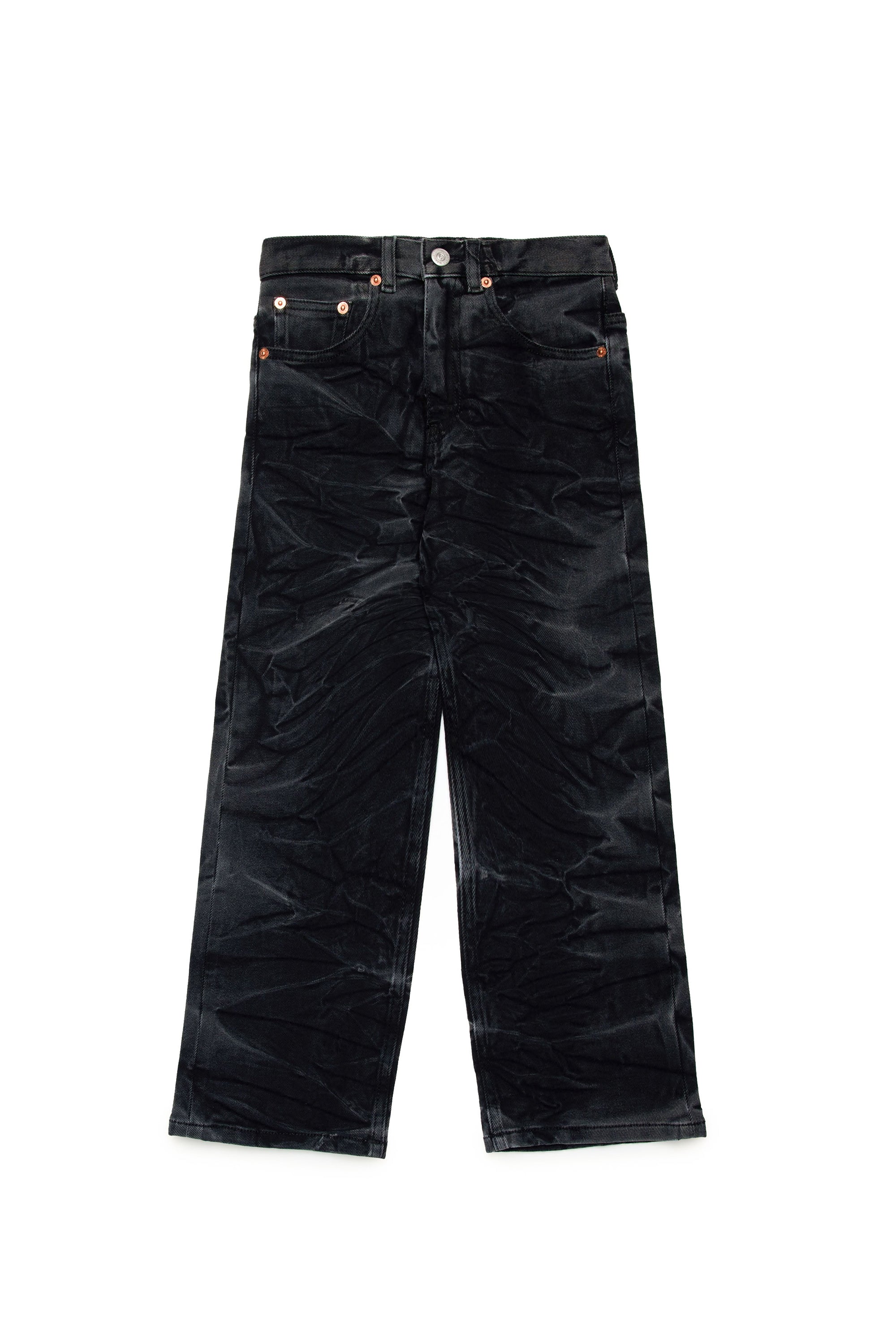 Washed denim trousers - Black Denim