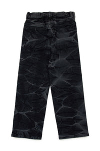 Washed denim trousers - Black Denim