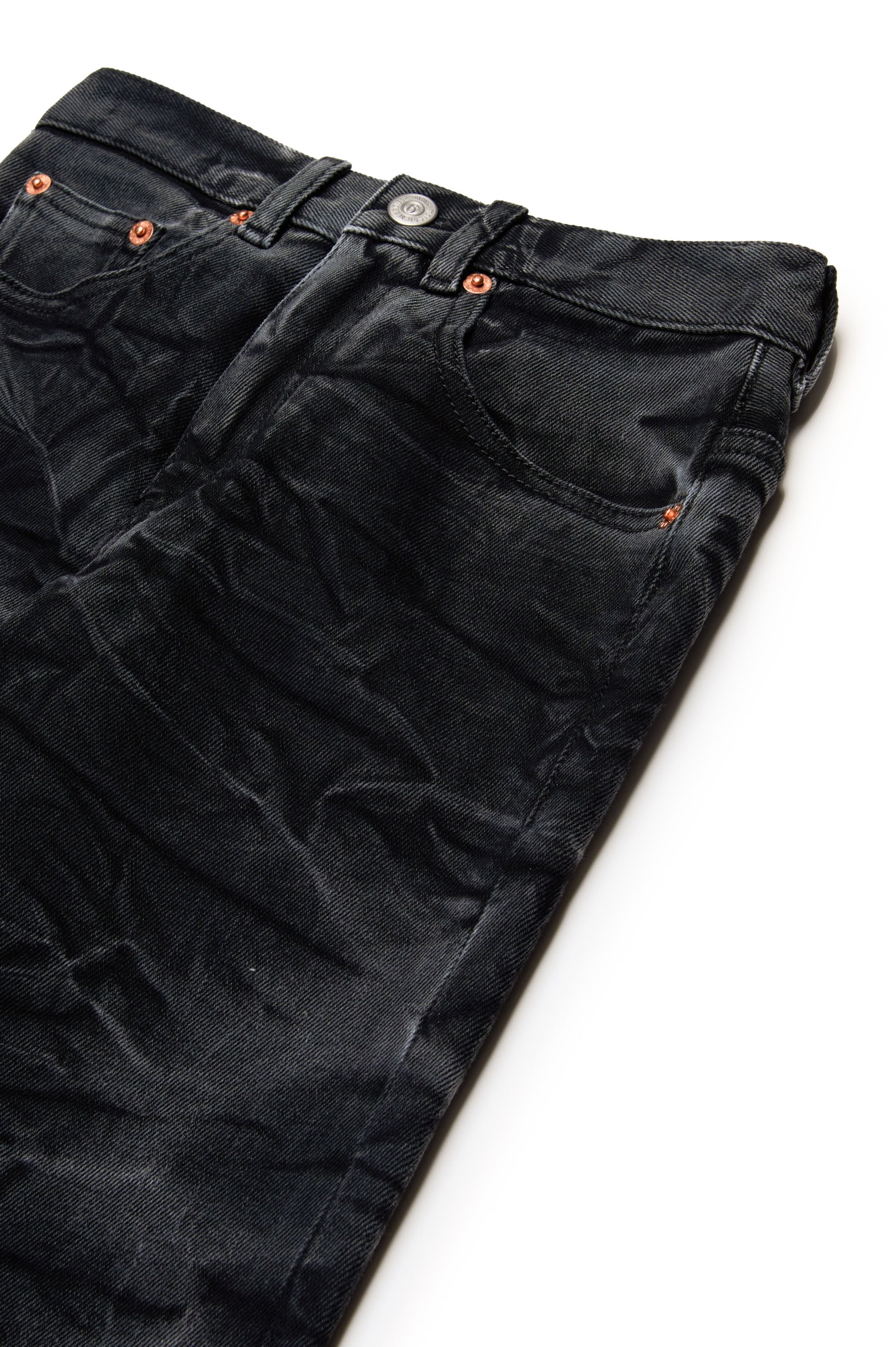 Washed denim trousers - Black Denim