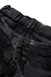 Washed denim trousers - Black Denim