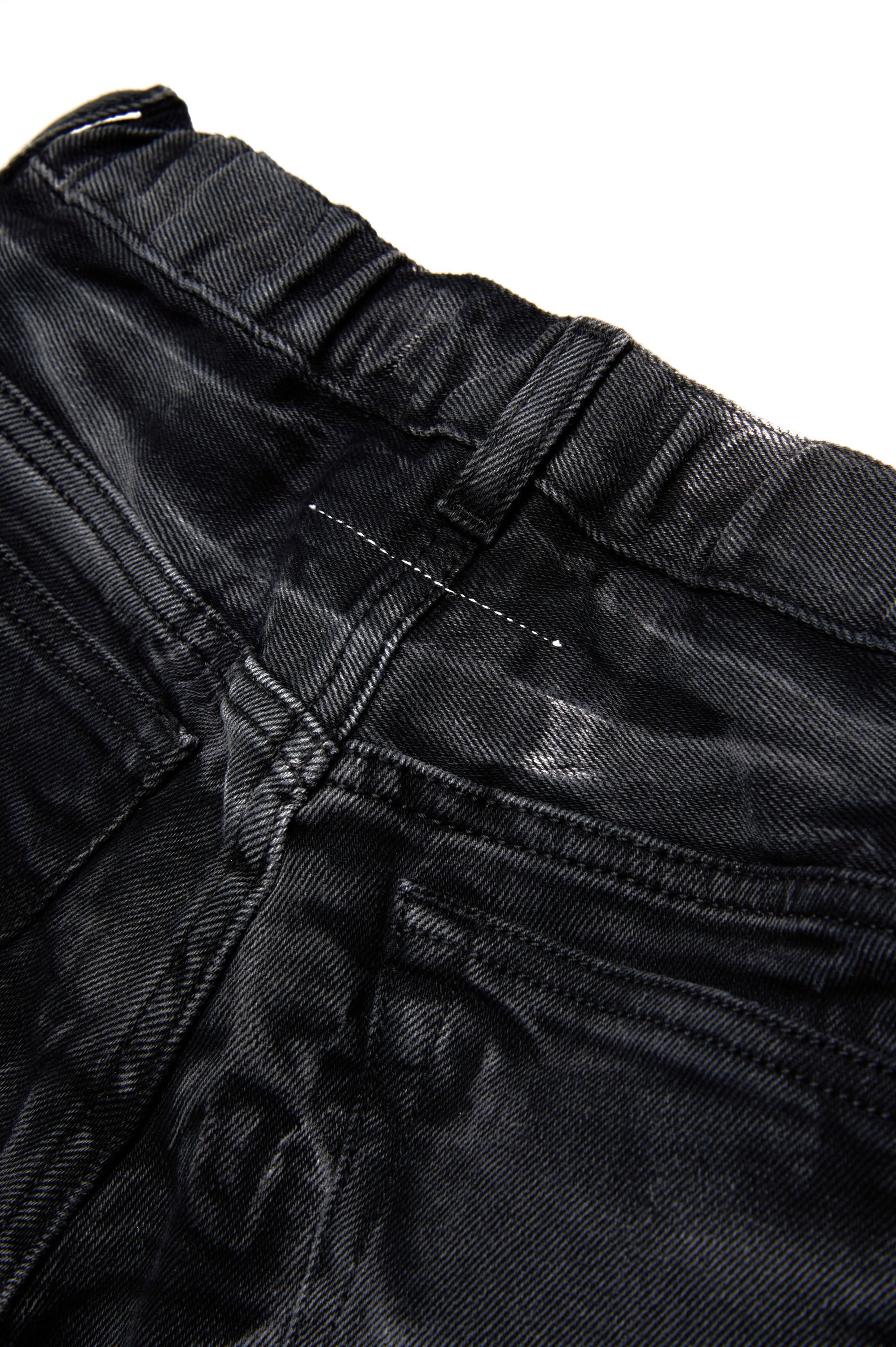 Washed denim trousers - Black Denim