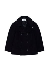 Manteau à boutons en laine - Black