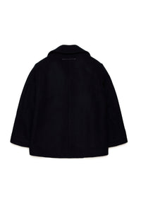 Manteau à boutons en laine - Black