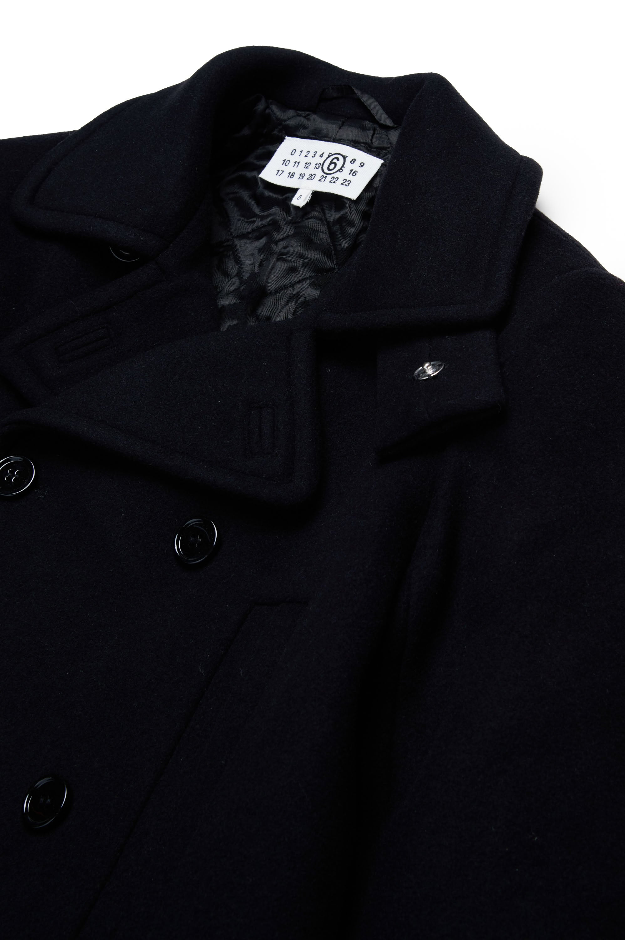 Manteau à boutons en laine - Black