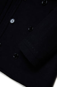Manteau à boutons en laine - Black