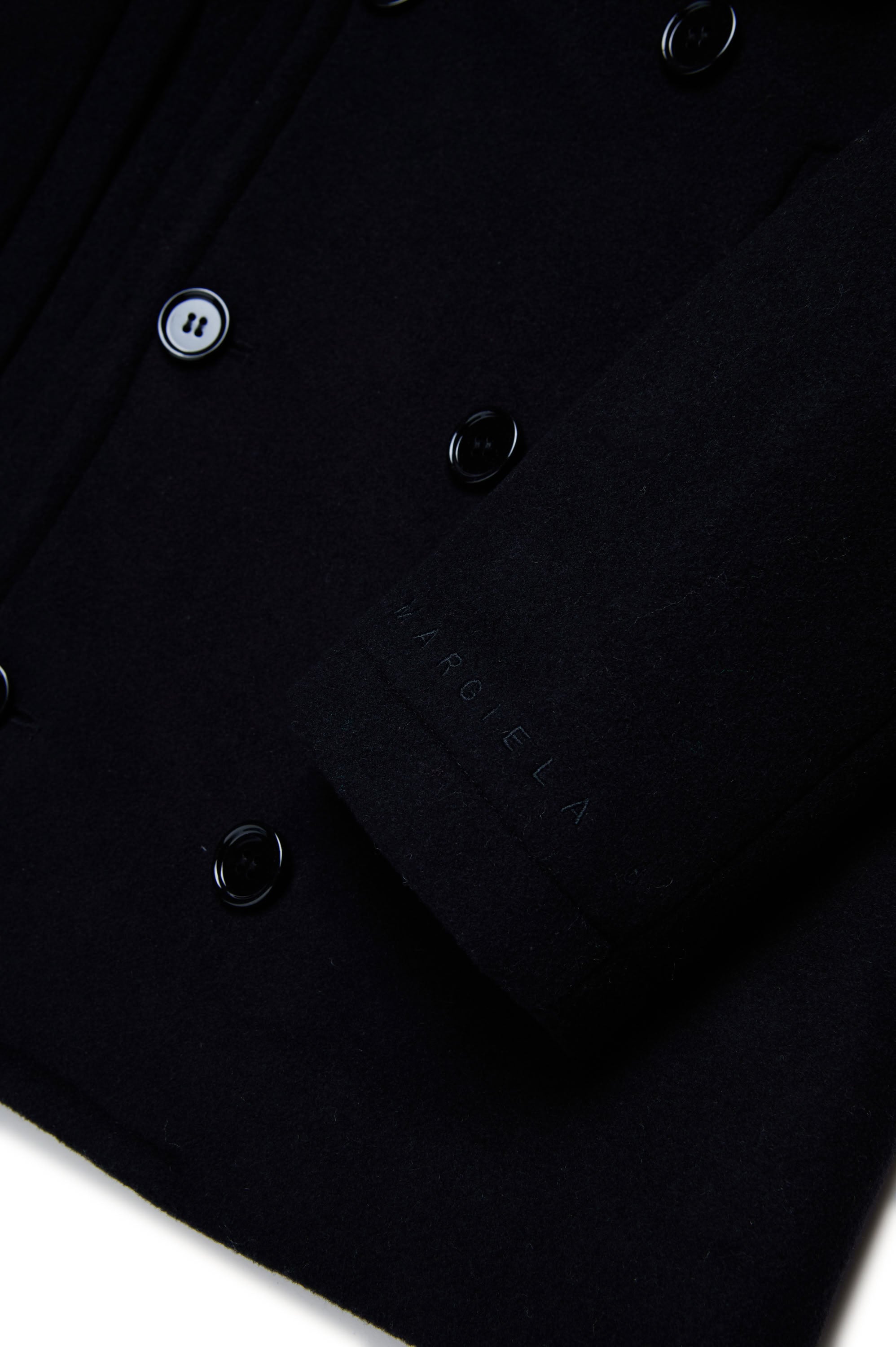 Manteau à boutons en laine - Black