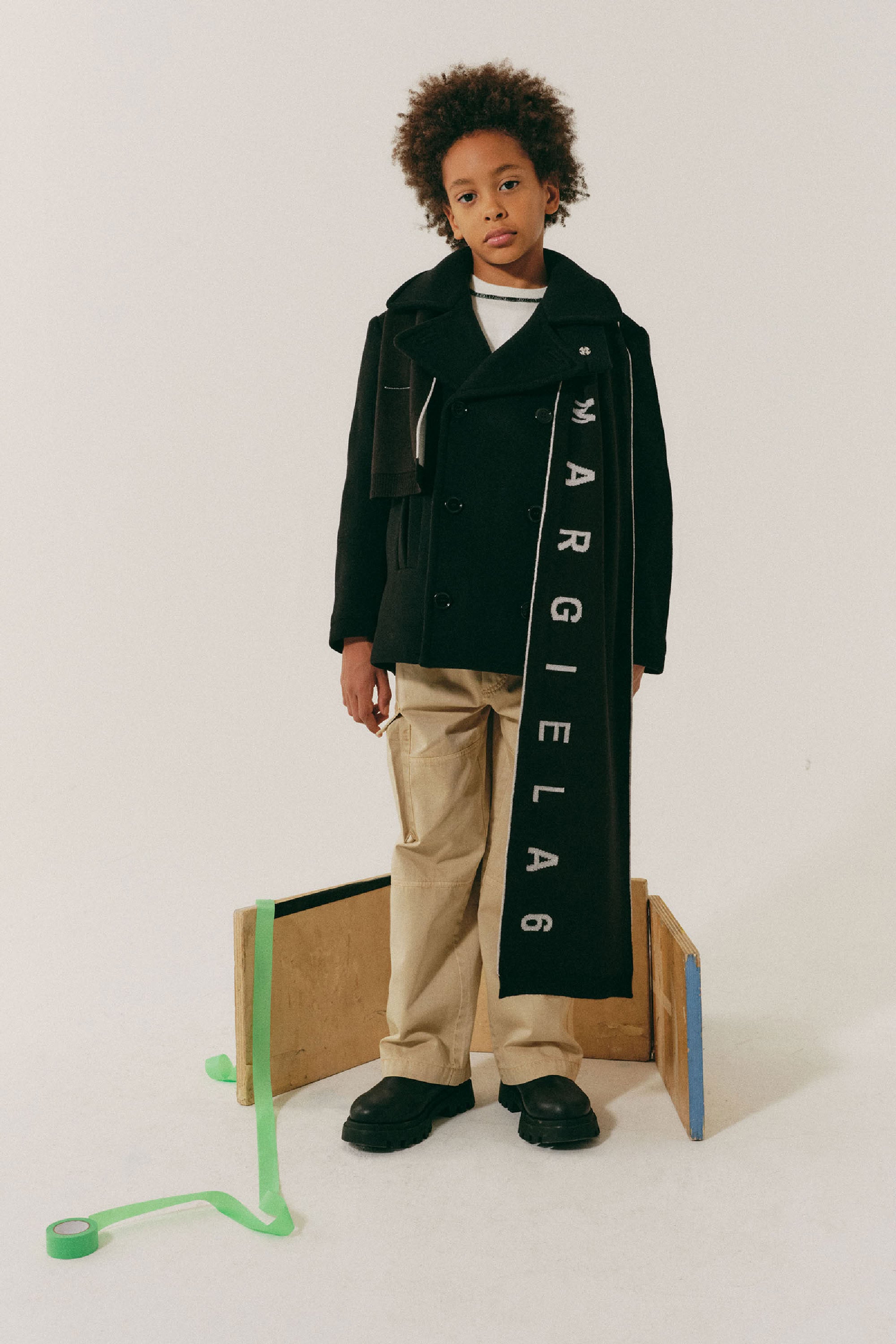 Manteau à boutons en laine - Black