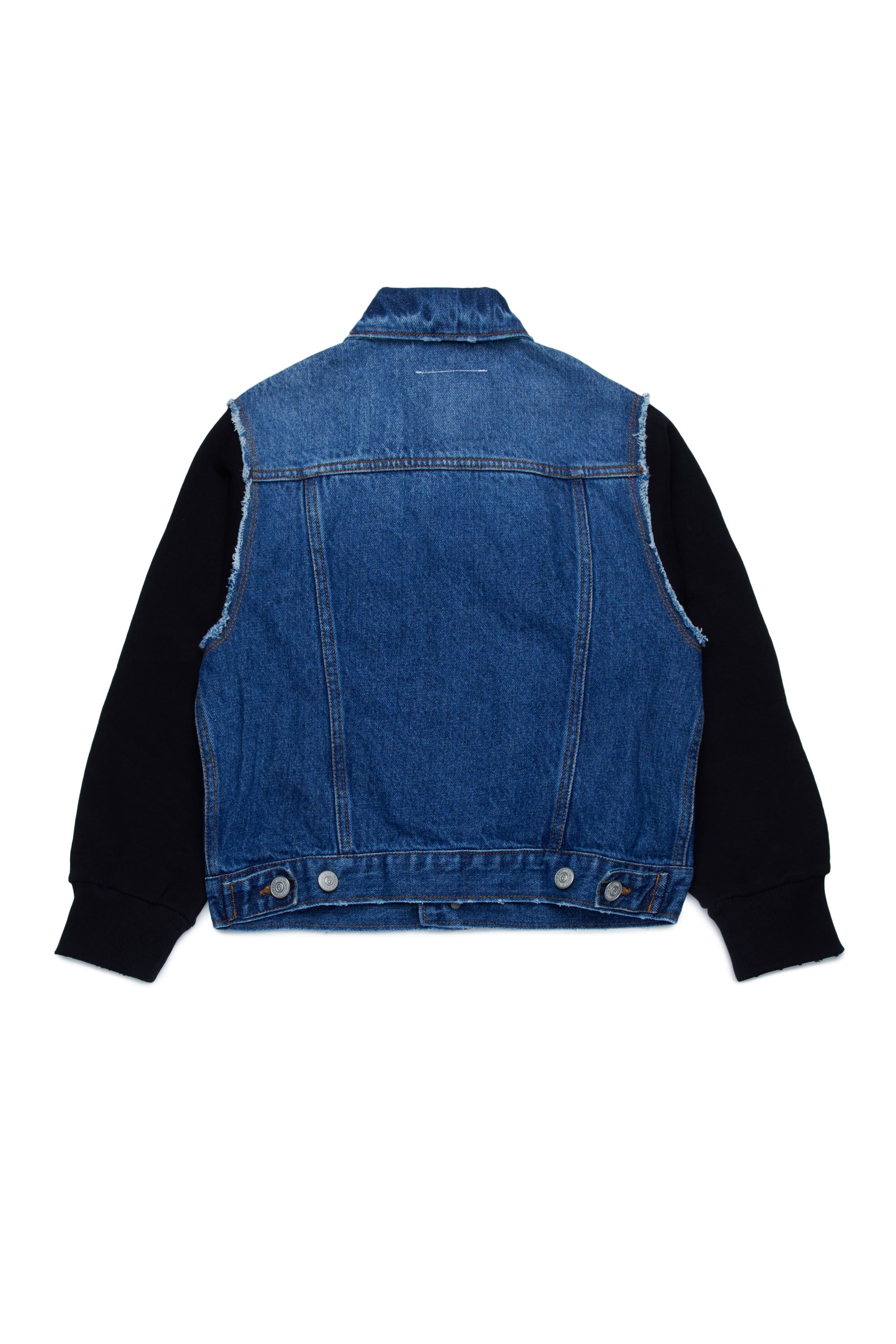Veste à manches molletonnées en denim - Blue Denim & Black