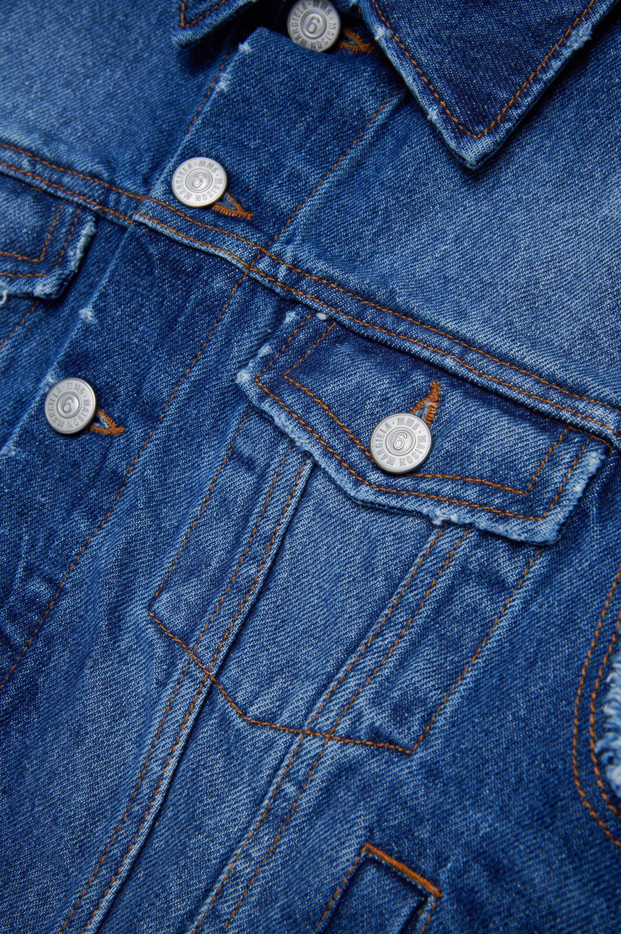 Veste à manches molletonnées en denim - Blue Denim & Black