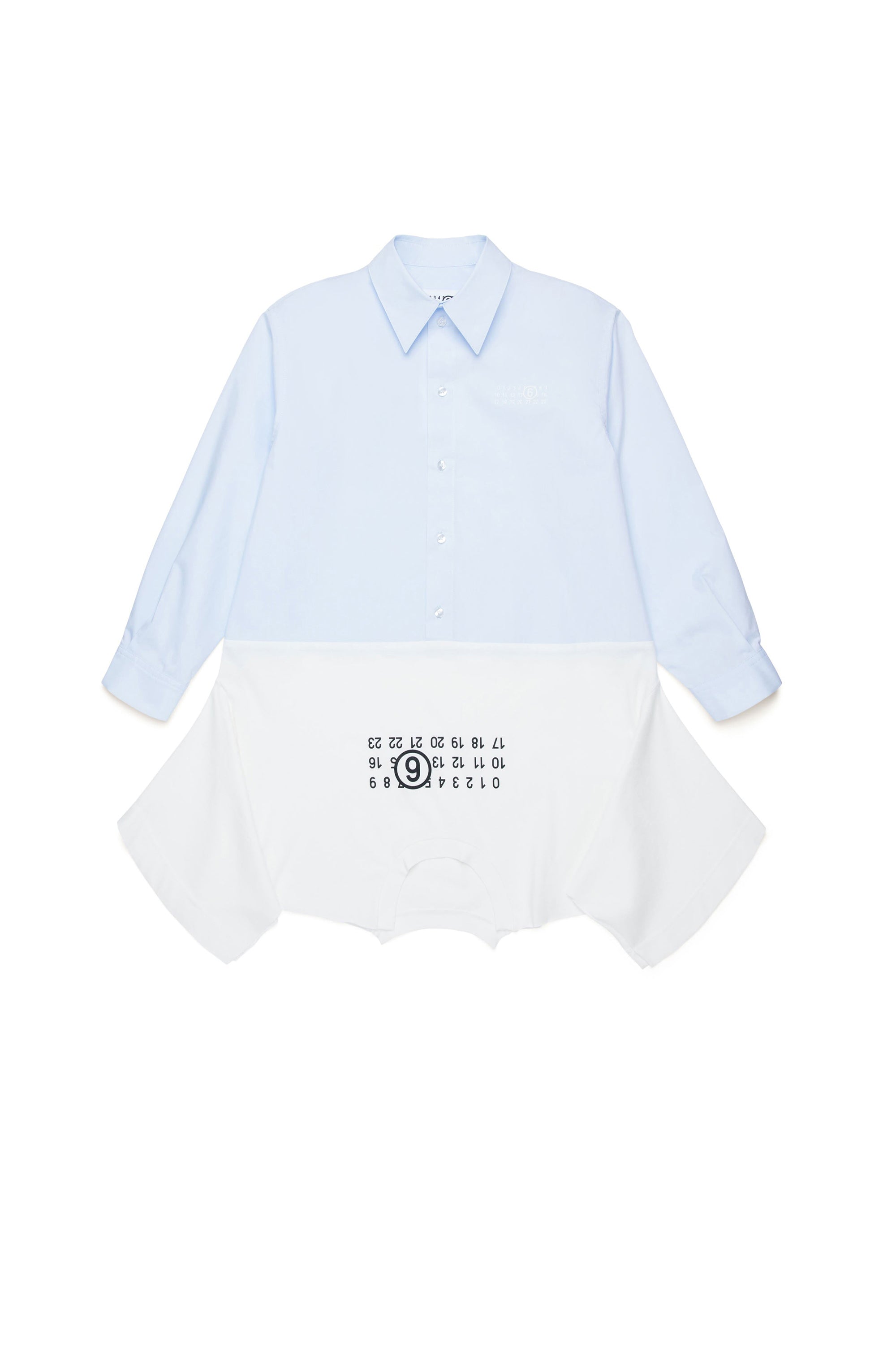 Asymmetric dress - Blue & Natural White