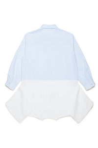 Asymmetric dress - Blue & Natural White