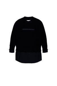 Robe avec logo en laine - Black
