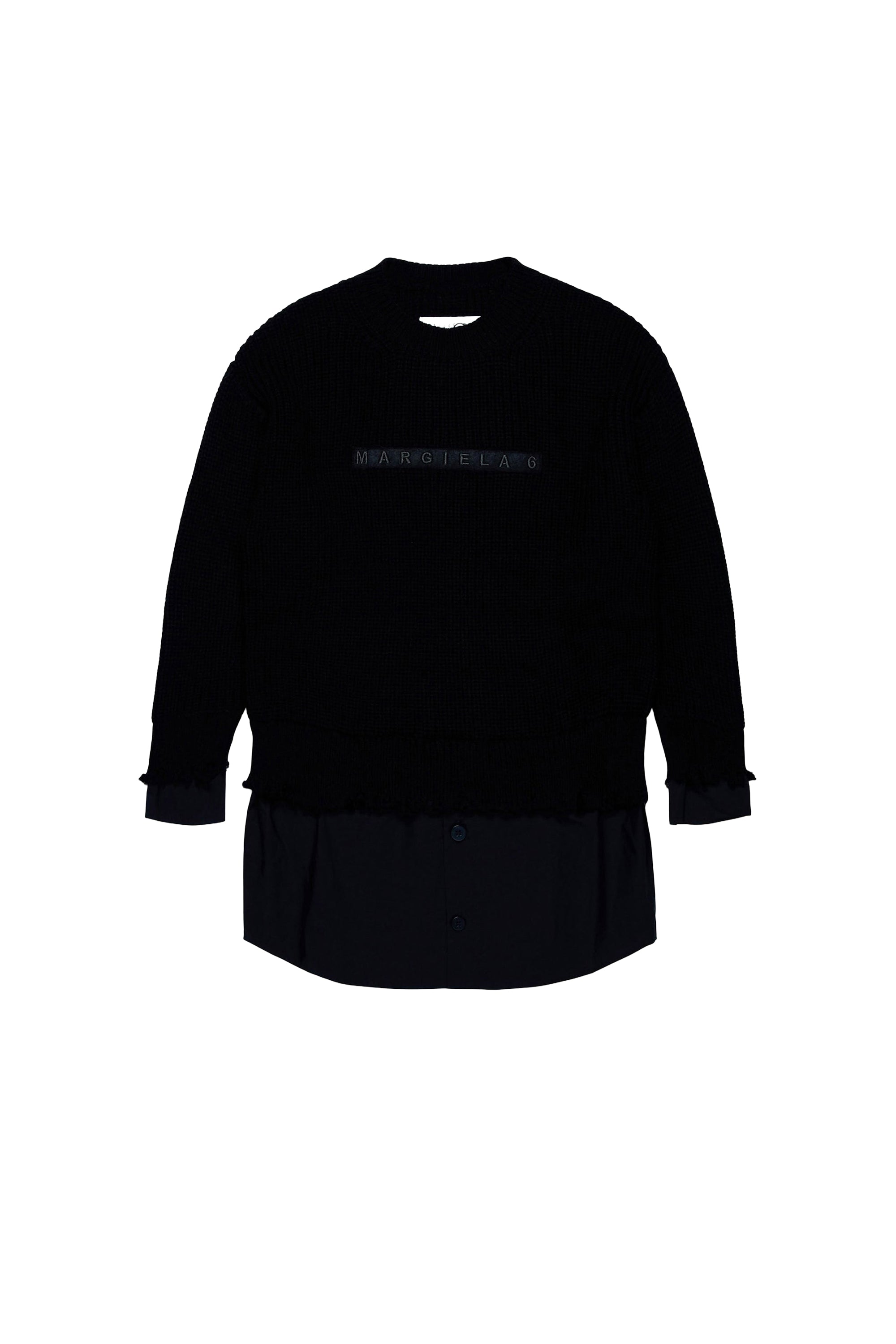 Robe avec logo en laine - Black