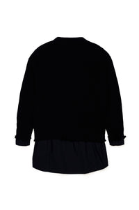 Robe avec logo en laine - Black