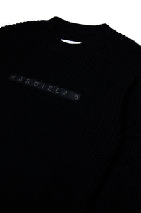 Robe avec logo en laine - Black