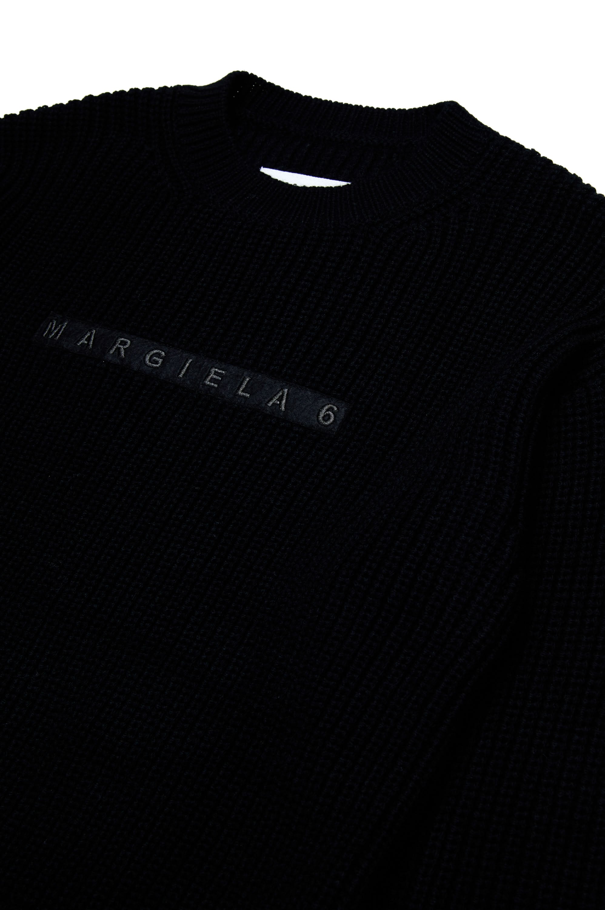 Robe avec logo en laine - Black