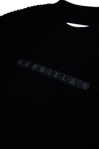 Robe avec logo en laine - Black