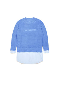 Dress with wool logo - Iris Blue