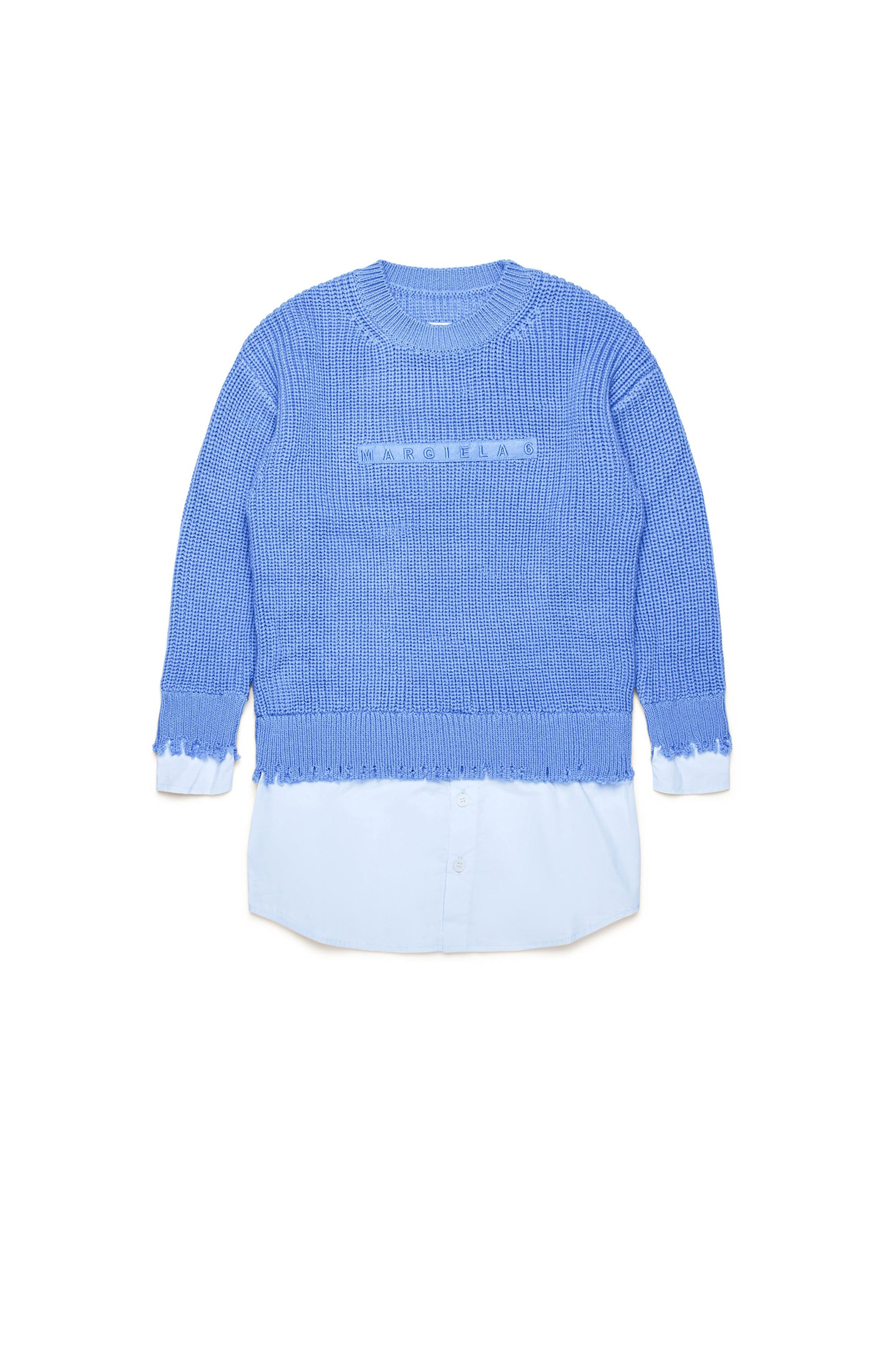 Dress with wool logo - Iris Blue