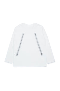 T-shirt à manches longues zippé - Natural White